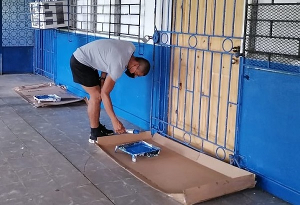 Unidades de los estamentos de seguridad han intervenido en más de 45 colegios a nivel nacional en apoyo al  Meduca, realizando trabajos de mantenimiento y reparación. Foto: Cortesía Meduca