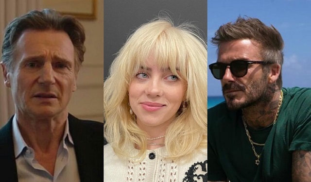 Liam Neeson, Billie Eilish y David Beckham. Foto: Instagram