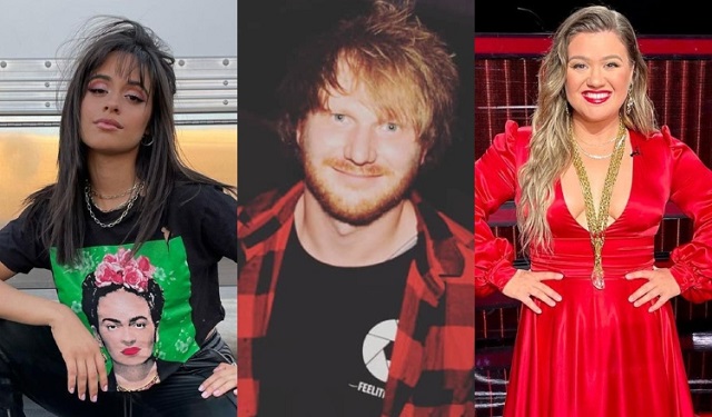 Camila Cabello, Ed Sheeran y Kelly Clarkson. Foto: Instagram