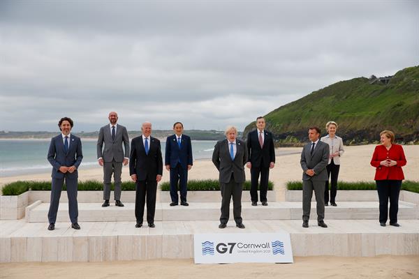 Los líderes del G7 reunidos en Cornualles. Foto: EFE