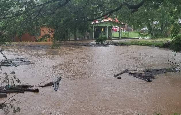 El agua creció e inundó los patios de algunas residencias cercanas a drenajes pluviales. Foto: Thays Domínguez