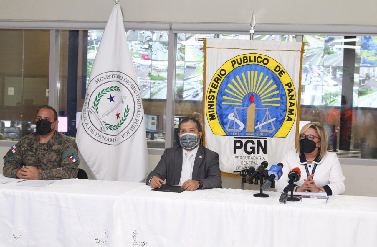 Conferencia de prensa del Ministerio Público y la Policía Nacional para hablar sobre violencia intrafamiliar. Foto: Cortesía/Ministerio Público