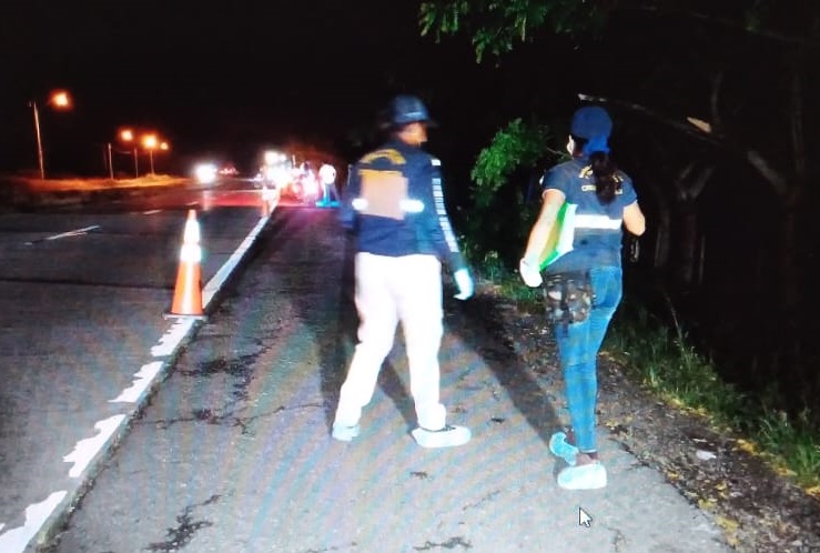 El camión quedó dentro de un potrero luego de destruir  parte de la cerca de alambre de púas. Foto: Eric A. Montenegro