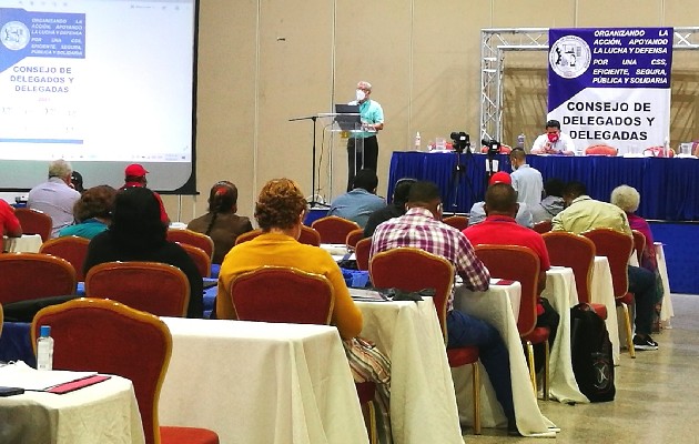 Gremios de trabajadores se levantan de la mesa del Diálogo Nacional por la Caja de Seguro Social (CSS). Foto: Cortesía Conato