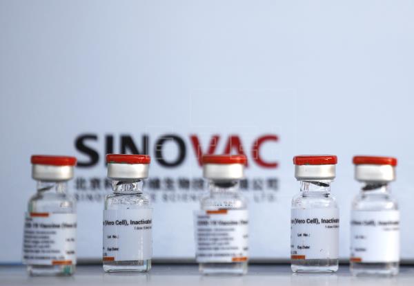Vacuna contra la covid-19 del laboratorio chino de Sinovac, conocida como CoronaVac. Foto: EFE
