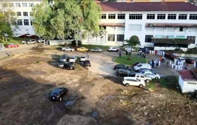 La empresa taló los árboles que estaban en los jardines del Hospital Santo Tomás.