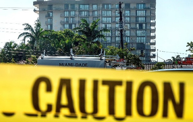 Todo listo para la demolición de lo que queda del edificio Champlain Towers South. Foto: EFE