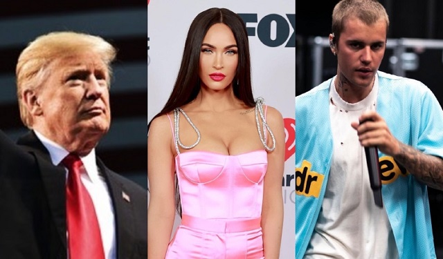 Donald Trump, Megan Fox y Justin Bieber. Foto: Instagram