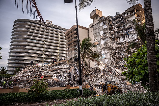 El derrumbe del edificio en Surfside (Miami-Dade) ocurrió el pasado 24 de junio. Foto: EFE