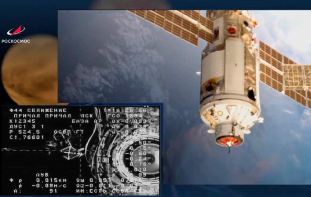 El módulo científico multiuso de Rusia Naúka se acopló hoy a la Estación Espacial Internacional (EEI). Foto: EFE
