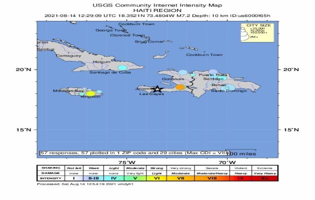 Las autoridades aún no han dado una información oficial, pero los medios dan cuenta de importantes daños en las localidades de Saint-Louis du Sud, Les Cayes y Jérémie, en el sur. Foto: EFE