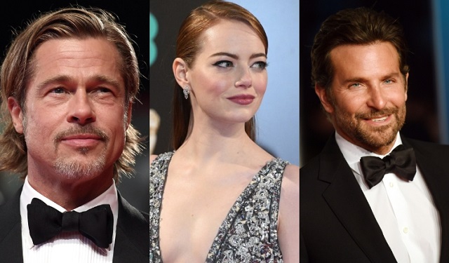 Brad Pitt, Emma Stone y  Bradley Cooper, se niegan a formar parte de las redes sociales. Fotos: Archivo / EFE