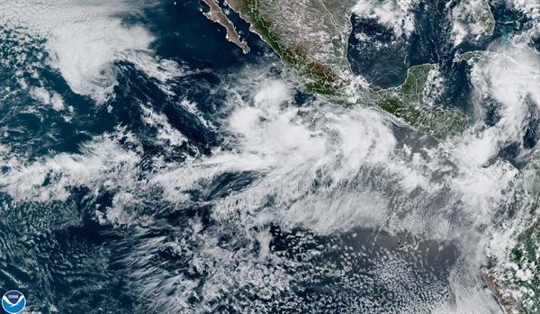 Localización de la tormenta tropical Nora frente a las costas de México. EFE