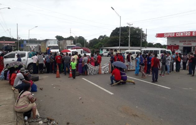 Días atrás los miembros de la Comarca Ngäbe Buglé cerraron la calles por espacio de 30 horas. Foto: Mayra Madrid