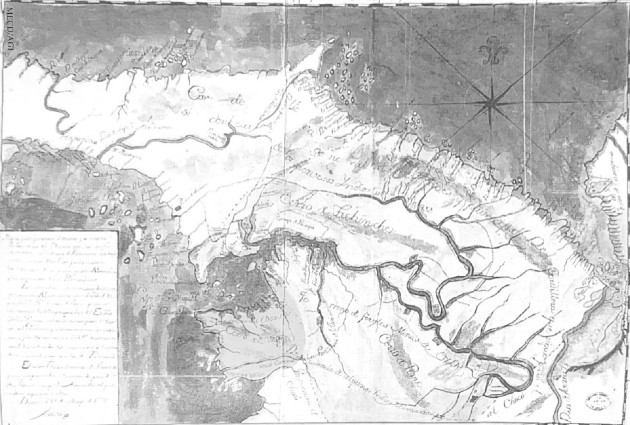  Mapa de la provincia de Darién, confeccionado en 1778. Tomado del libro Panamá. Tierra, gente, legado.. Centenario. Aproximación a las raíces del hombre panameño. Vladimir Berrío-Lemm.