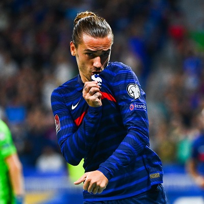 Antoine Griezmann anotó los dos tantos para darle la victoria a Francia por 2-0 ante Finlandia. Foto Cortesía: @equipedefrance