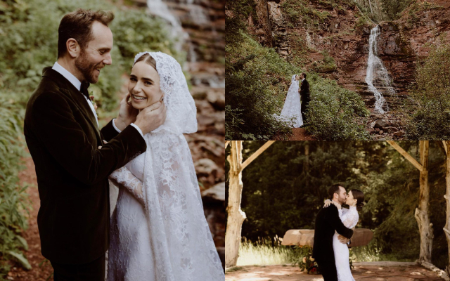 Fotografías del matrimonio de  Lily Collins y Charlie McDowell. Foto: Instagram / @lilyjcollins 