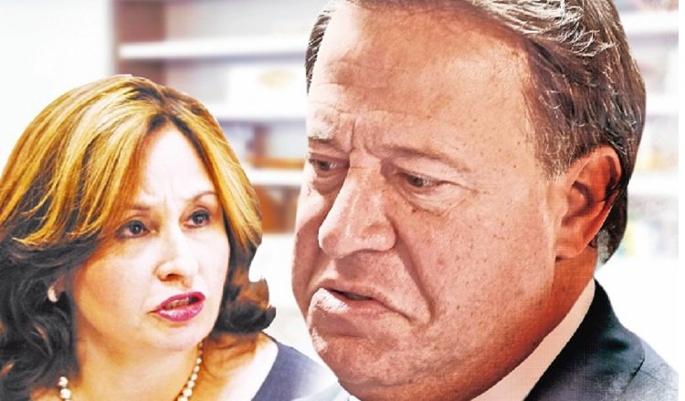 El expresidente Juan Carlos Varela y la exprocuradora Kenia Porcell.