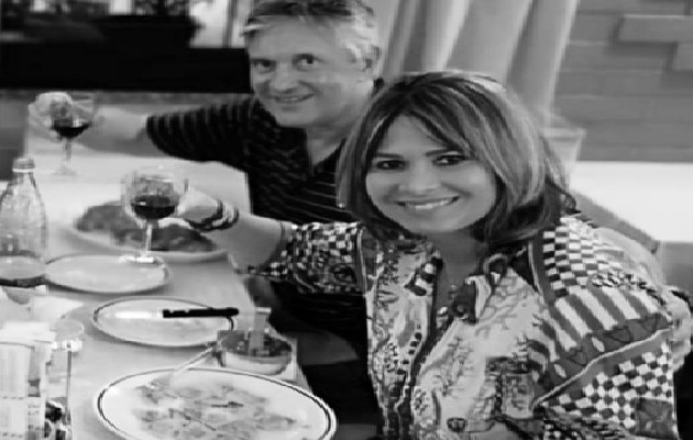 Jaime Figueroa Navarro y su esposa, Mayin Lugo de Figueroa, en el restaurante Trattoria Pane e Vino, Roreto. Foto: Cortesía del autor.