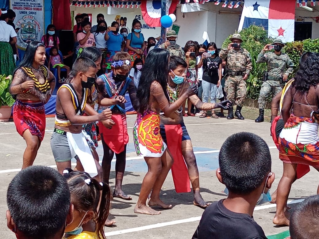 En los actos conmemorativos se presentaron bailes y danzas Emberá-Wounaan. Foto: Cortesía