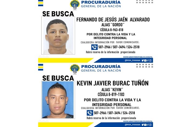 Fernando De Jesús Alvarado, alias “Gordo”, y Kevin Javier Burac Tuñón, alias “Kevin”, son equeridos por el Ministerio Público.