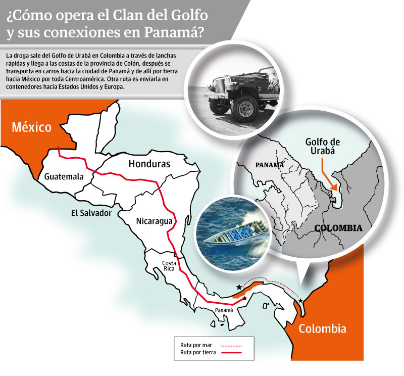 Las costas del Caribe panameño parecen una ruta obligada de la droga del Clan del Golfo. 