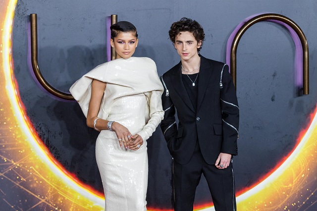 Zendaya y Timothee Chalamet, miembros del elenco de 'Dune'. Foto: EFE / EPA / VICKIE FLORES