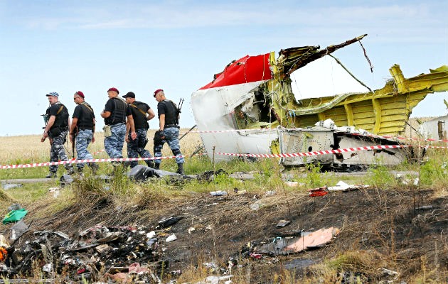 Derribo del avión de Malaysia Airlines en el este de Ucrania en 2014. Foto: EFE