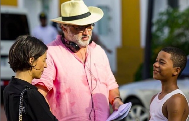 La actriz mexicana Ilse Salas, el cineasta Abner Benaim y el fallecido Fernando Xavier de Casta. Foto: @abnerbenaim