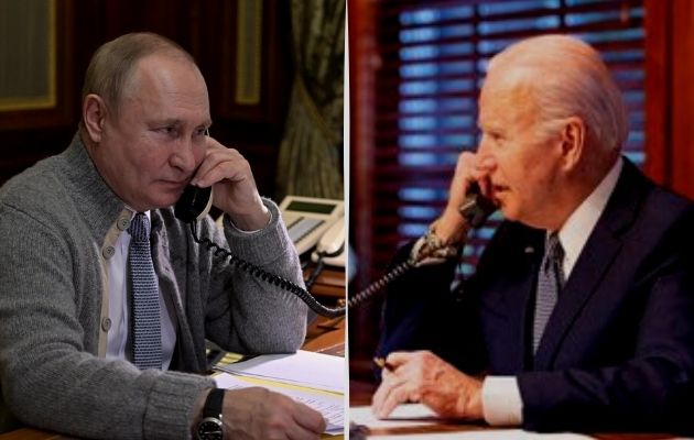 Biden urge a Putin a reducir tensiones con Ucrania en una llamada telefónica. Foto: EFE