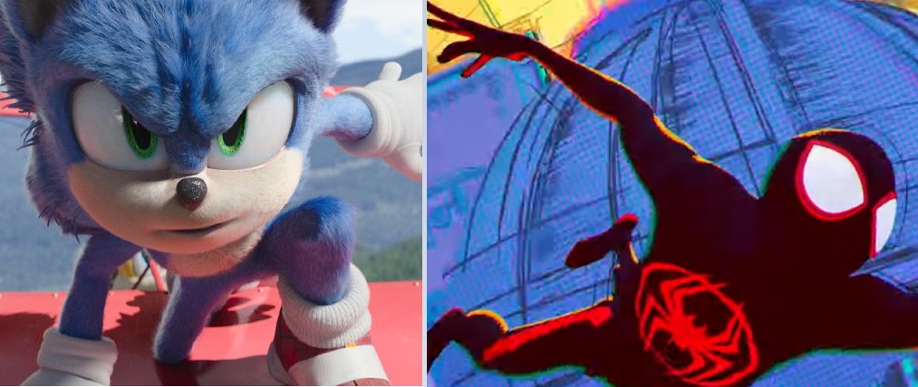 'Sonic the Hedgehog 2' y 'Spider-Man: Across the Spider-Verse (Parte Uno)'. Fotos: Internet