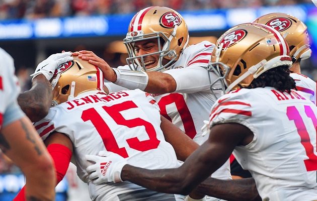 Los 49ers recuperaron para este partido a su pasador Jimmy Garoppolo,. Foto: 49ers