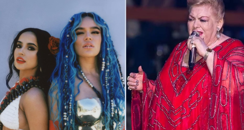 Becky G, Karol G y 'Paquita la del Barrio'. Foto: Instagram