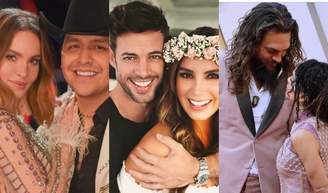 Belinda y Christian Nodal, William Levy y Elizabeth Gutiérrez, y Jason Momoa y Lisa Bonet. Fotos: Instagram