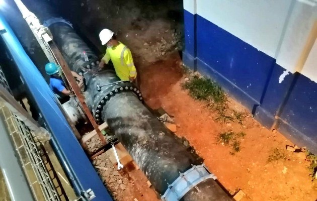 Culminadas las labores, se iniciará un operativo de apertura de hidrantes y expulsión de aire de las líneas para lograr la recuperación del sistema en un periodo no menor a 72 horas. Foto. Mayra Madrid