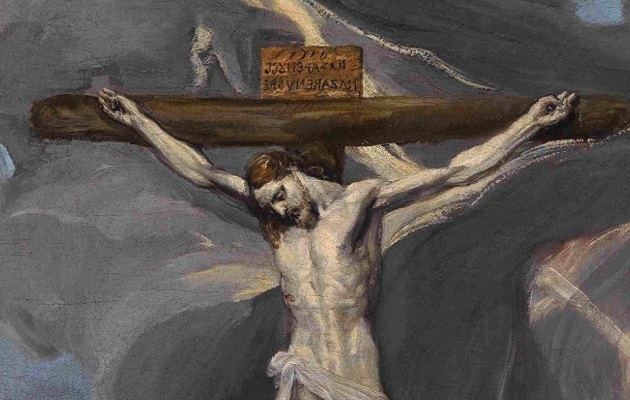 Pintura de la crucifixión de Jesús. Foto EFE