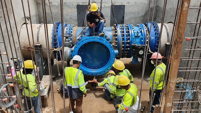 Trabajos de interconexión que se realiza en el Parque Omar, en San Francisco. Foto: Cortesía IDAAN