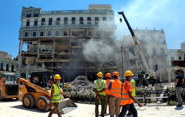 Tragedia en hotel de lujo del centro de La Habana. Foto: EFE