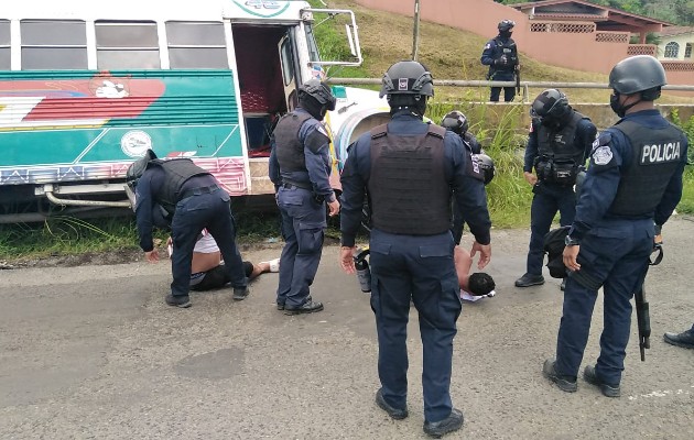 Seis personas fueron detenidas durante las protestas en Colón. Foto. Diomedes Sánchez