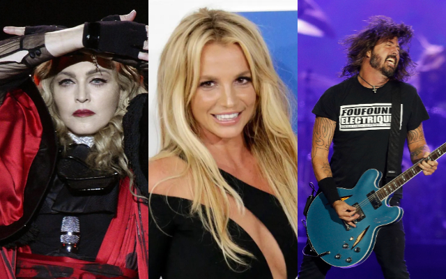  Madonna, Britney Spears y Dave Grohl. Fotos: EFE