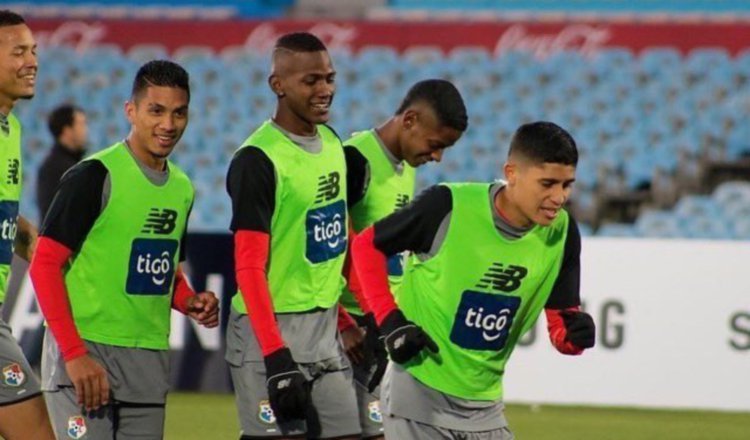 Jugadores de Panamá en los entrenamientos Foto:EFE