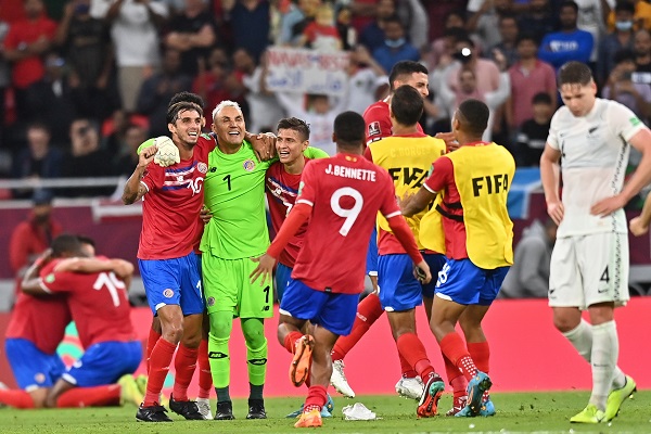 Costa Rica liderada por Keylor Navas festeja su clasificación al Mundial de Costa Rica. Foto: EFE