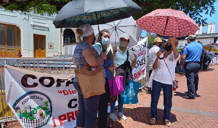 Un clima caluroso acompañó a los manifestantes, quienes se concentraron cerca de la Presidencia. Foto: Francisco Paz