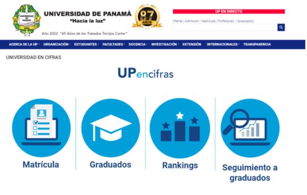 En el portal se puede obtener información histórica  de la Universidad de Panamá. 