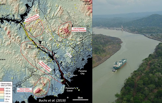 Complejos volcánicos en la zona del Canal, hace millones de años. Foto: David Buchs y Canal de Panamá