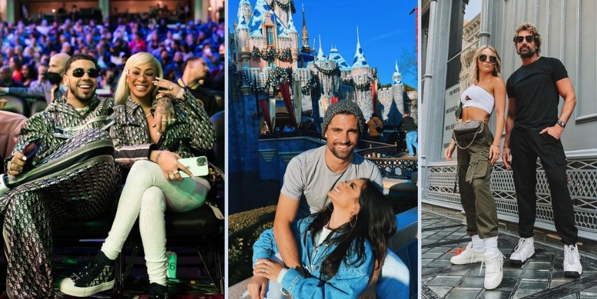 Anuel AA y Yailin La Más Viral, Becky G y Sebastián Lletget y Irina Baeva y Gabriel Soto. Fotos: Instagram