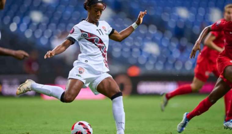 Raenah Campbell jugadora se Trinidad y Tobago. Foto. Twitter Raenah Campbell jugadora se Trinidad y Tobago. Foto. Twitter