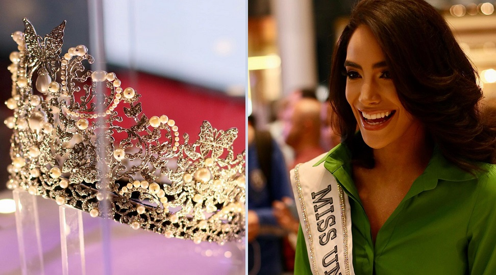 Solaris Barba junto a la corona. Foto: Instagram/@missuniversopanamainc