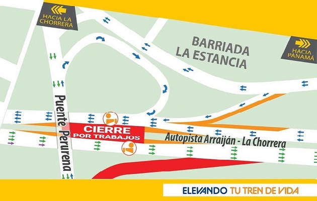 Se tiene planificado el cierre del margen central en la Autopista Arraiján-La Chorrera. Foto: Gráfico El Metro de Panamá 
