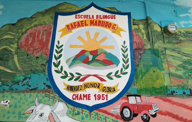 Mural de José Torres en la Escuela Rafael Maduro Garibaldo en Chame. Foto: Miriam Lasso